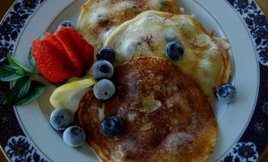 Lemon, Goat Cheese, Blueberry Pancakes Lemon, Goat Cheese, Blueberry Pancakes