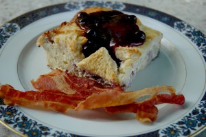 A 1/6th Slice of Blueberry Cream Cheese French Toast A 1/6th Slice of Blueberry Cream Cheese French Toast