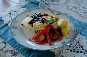 Blueberry French Toast and Carmelized Pineapple Blueberry French Toast and Carmelized Pineapple