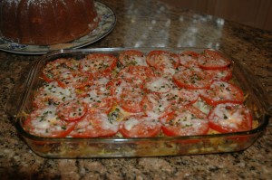 Sausage Tomatoes Eggs Cheese Crouton Casserole