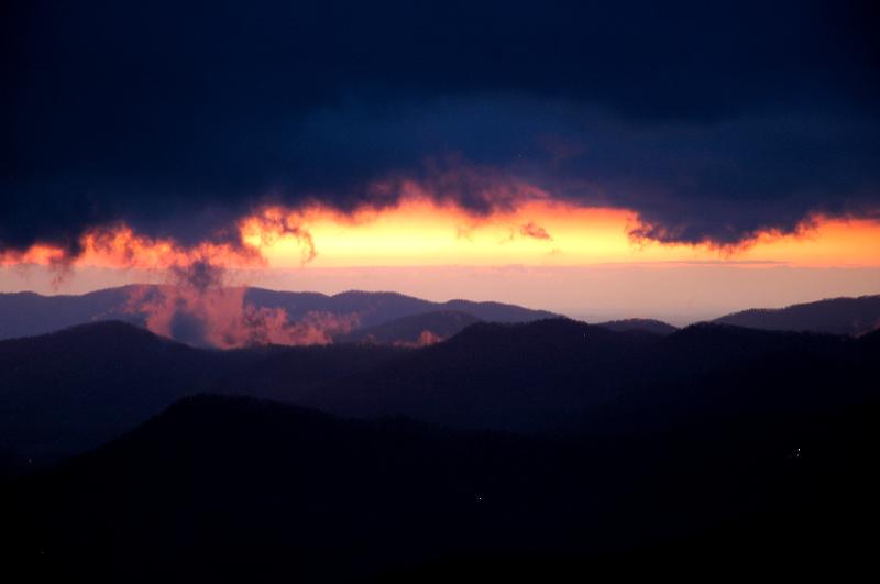 Sunset from the top veranda at Gracehill Bed and Breakfast