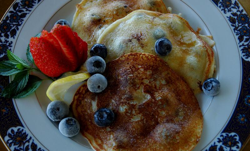 Award Winning Lemon  Blueberry Goat Cheese Pancakes