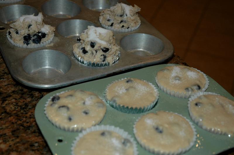 Gluten Free Batter in Green Pan Compared to Regular Batter in the Top Pan