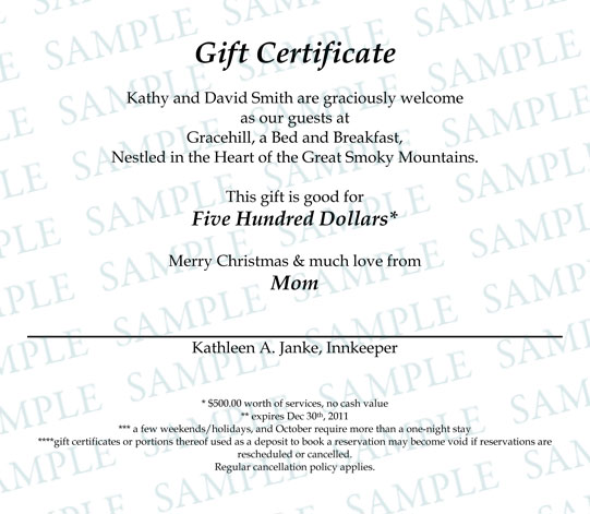 Gift Certificates Gracehill Bed And Breakfast gift-certificates-gracehill-bed-and-breakfast