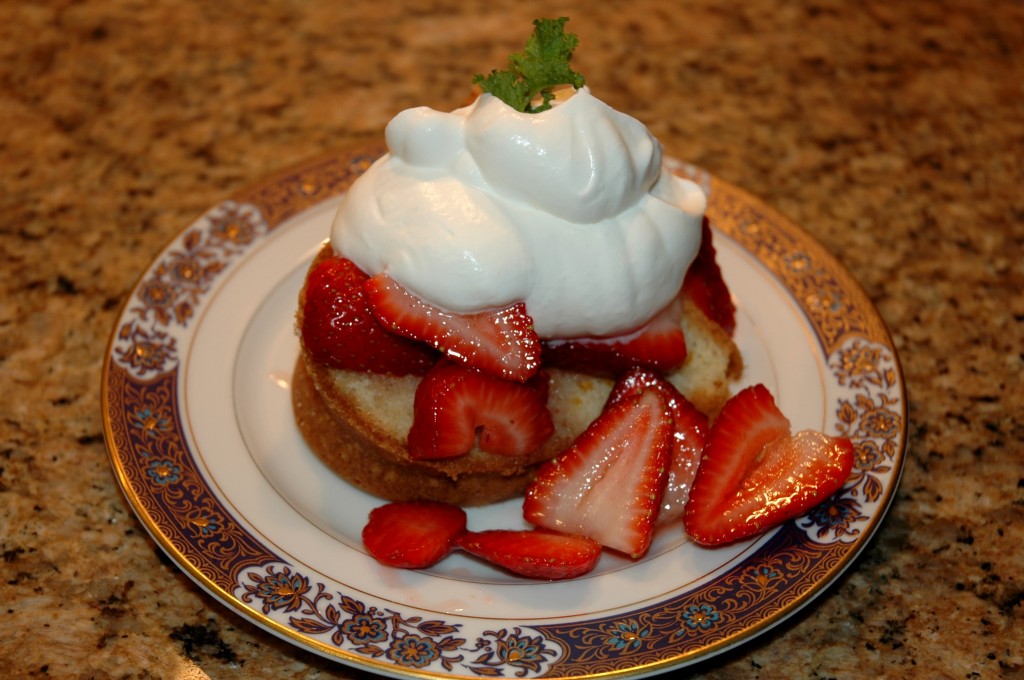 Orange Cream Cheese Pound Cake with Strawberries and Whipped Cream